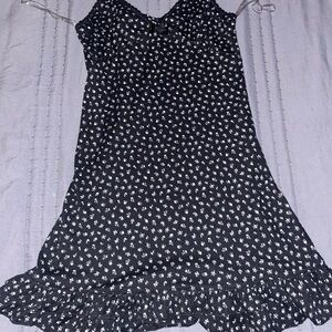 No Boundaries Black Floral Midi Dress